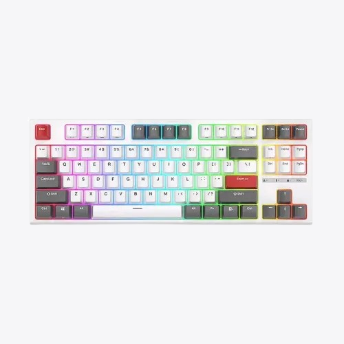 Royal Kludge RK R87 RGB Hot-Swappable Red Switch And White Mechanical Keyboard