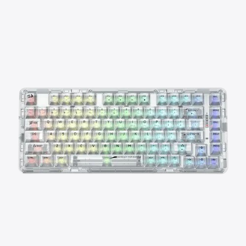 Redragon ELF PRO K649 Transparent White Mechanical Keyboard