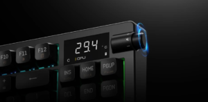 Real-Time Display & Knob Volume Control
The Gamdias HERMES M7 HYBRID RGB Gaming Keyboard, which features software-controlled lighting effects, a digital monitor for CPU and GPU temps, and a convenient volume knob, improves your gaming experience with precise and infinite performance. The Gamdias Gaming Keyboard allows users to view real-time system information using the simple ZEUS CAST software. This versatile software offers various display modes, including CPU and GPU temperatures. The Gamdias HERMES M7 HYBRID RGB Gaming Mechanical Keyboard features a convenient knob for easy volume adjustments, allowing you to fine-tune audio with ease. This keyboard's built-in RGB lighting effects add rich and dynamic colors to your gaming setup.