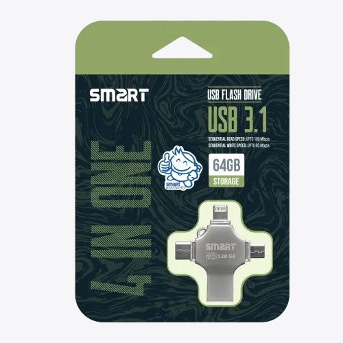 Smart SuperFast SM8 QuadLink Pro 64GB 4-in-1 Metal Flash Drive