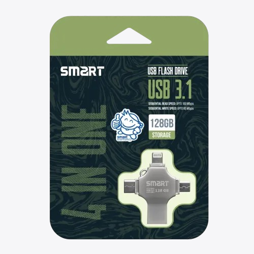 Smart SuperFast SM8 128GB QuadConnect Metal USB 3.1 Flash Drive