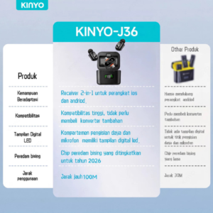 KINYO J36 DuoClip Wireless Lavalier Microphone for Android & iOS Live Streaming