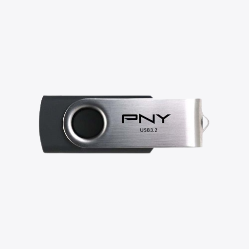 PNY Turbo Attache R SteelVault 64GB USB 3.2 Metal Flash Drive