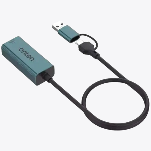 Onten OTN-UE106 DualLink USB-C & USB-A Ethernet Adapter