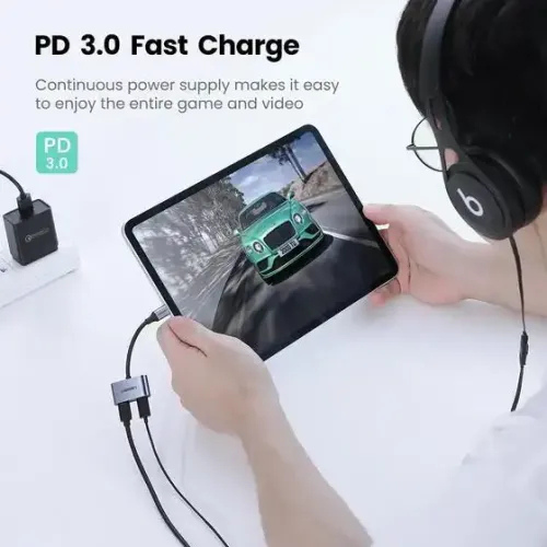 UGREEN CM232 USB-C Audio & PD Fast Charging Dual-Port Adapter