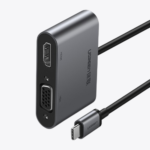 UGREEN USB-C to HDMI & VGA Multiport Adapter with PD Charging – Gray