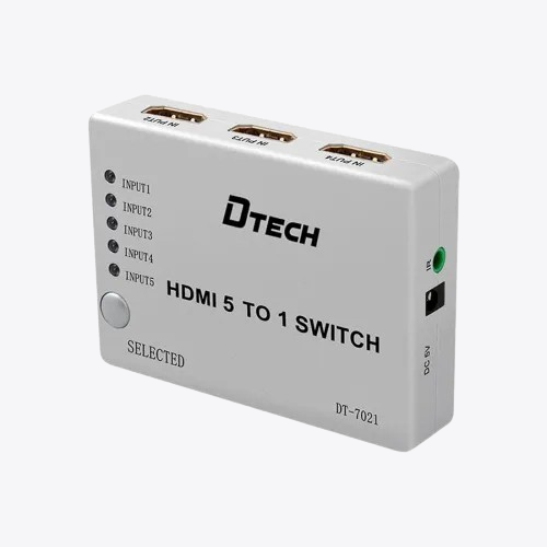 Dtech DT-7021 5-Port HDMI Switch with One-Touch Input Selection