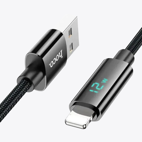 Hoco U125 Benefit GlowSync USB-A to Lightning 12W Display Charging & Data Cable