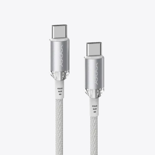 Vyvylabs CrystalLink 60W Type-C to Type-C Cable – White