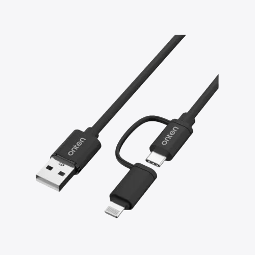 Onten TwinLink 1.8M USB to Type-C & Lightning Cable