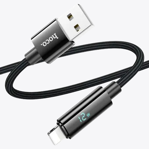 Hoco U125 Benefit GlowSync USB-A to Lightning 12W Display Charging & Data Cable